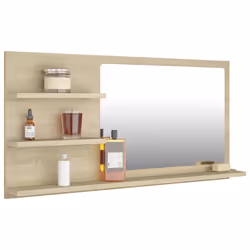 vidaXL Specchio da Bagno Rovere Sonoma 90x10,5x45 cm Legno Multistrato - Vista aggiuntiva 3