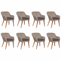 vidaXL Set da Pranzo da Giardino 9 pz in Polyrattan Marrone - Vista aggiuntiva 3