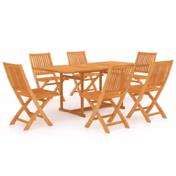vidaXL Set da Pranzo da Giardino 7 pz in Legno Massello di Teak - Vista aggiuntiva 2