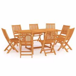 vidaXL Set da Pranzo da Giardino 9 pz in Legno Massello di Teak - Vista aggiuntiva 2