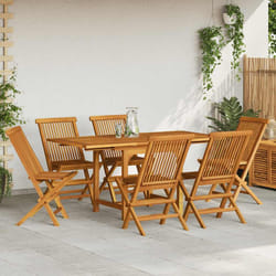 vidaXL Set da Pranzo da Giardino 7 pz in Legno Massello di Teak