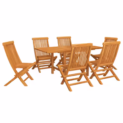 vidaXL Set da Pranzo da Giardino 7 pz in Legno Massello di Teak - Vista aggiuntiva 2