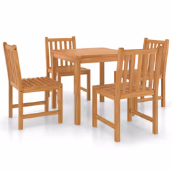 vidaXL Set da pranzo da giardino 5 pz 80x80 cm in legno massello di teak - Vista aggiuntiva 2