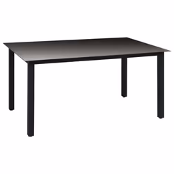 vidaXL Set da Pranzo da Giardino 7 pz Nero - Vista aggiuntiva 3