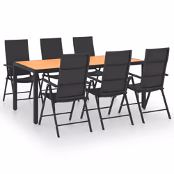 Set da Pranzo da Giardino 7 pz Nero e Marronecod mxl 72473 - Vista aggiuntiva 2