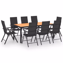 Set da Pranzo da Giardino 9 pz Nero e Marronecod mxl 96469 - Vista aggiuntiva 2