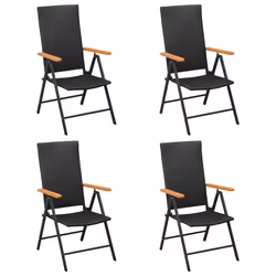 vidaXL Set da Pranzo da Giardino 5 pz Nero e Marrone - Vista aggiuntiva 3