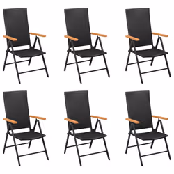 vidaXL Set da Pranzo da Giardino 7 pz Nero e Marrone - Vista aggiuntiva 3