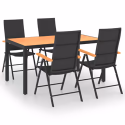 Set da Pranzo da Giardino 5 pz Nero e Marronecod mxl 120408 - Vista aggiuntiva 2
