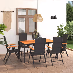 VidaXL 3060079 set mobili da esterno Nero, Marrone - Vista aggiuntiva 2