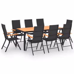 Set da Pranzo da Giardino 9 pz Nero e Marronecod mxl 96467 - Vista aggiuntiva 2