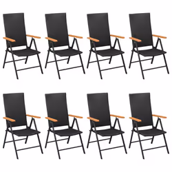 Set da Pranzo da Giardino 9 pz Nero e Marronecod mxl 96467 - Vista aggiuntiva 3