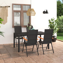 Set da Pranzo da Giardino 5 pz Nero e Marronecod mxl 120409
