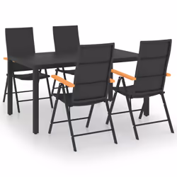 Set da Pranzo da Giardino 5 pz Nero e Marronecod mxl 120409 - Vista aggiuntiva 2