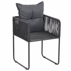 VidaXL 3060100 set mobili da esterno Nero - Vista aggiuntiva 5