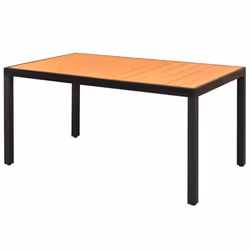 vidaXL Set da Pranzo da Giardino 7 pz in Rattan PVC Nero e Marrone - Vista aggiuntiva 3