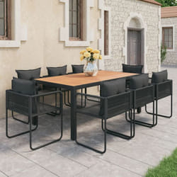 Vidaxl - Set da Pranzo da Giardino 9 pz in Rattan pvc Nero e Marrone