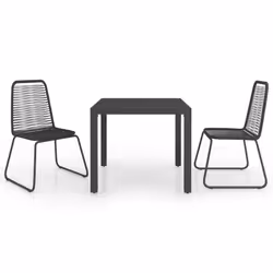 Set da Pranzo da Giardino 3 pz in Rattan PVC Nerocod mxl 69704 - Vista aggiuntiva 2