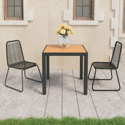 vidaXL Set da Pranzo da Giardino 3 pz in Rattan PVC Nero e Marrone