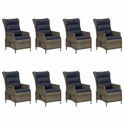 vidaXL Set da Pranzo da Giardino 9 pz con Cuscini in Polyrattan Marrone - Vista aggiuntiva 3