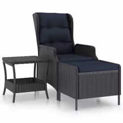 vidaXL Set Divani da Giardino 2 pz con Cuscini Polyrattan Grigio Scuro - Vista aggiuntiva 2