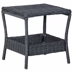 vidaXL Set Divani da Giardino 2 pz con Cuscini Polyrattan Grigio Scuro - Vista aggiuntiva 3