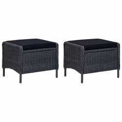 vidaXL Set Divani da Giardino 3 pz con Cuscini Polyrattan Grigio Scuro - Vista aggiuntiva 3