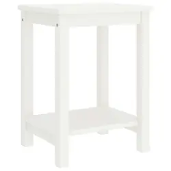Comodino Camera da Letto in Legno Massello di Pino Bianco 35x30x47cm