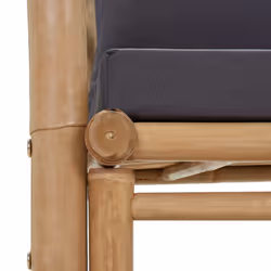 VidaXL 315599 sedia da esterno Terrazzo Seduta imbottita Bamboo, Poliestere Grigio - Vista aggiuntiva 7