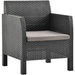 Sedia a Sdraio da Giardino con Cuscino in Rattan pp Antracite Vidaxl