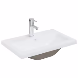vidaXL Lavabo da Incasso con Rubinetto 61x39x18 cm in Ceramica Bianco - Vista aggiuntiva 2