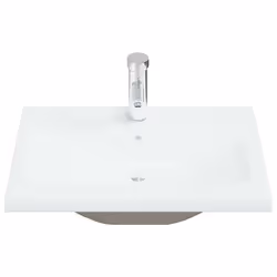 vidaXL Lavabo da Incasso con Rubinetto 61x39x18 cm in Ceramica Bianco - Vista aggiuntiva 3