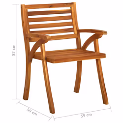 VidaXL 3060793 sedia da esterno Terrazzo Seduta imbottita Legno di acacia - Vista aggiuntiva 6