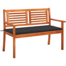 Panchina da Giardino 2Posti e Cuscino 120cm Massello Eucalipto Vidaxl 282188