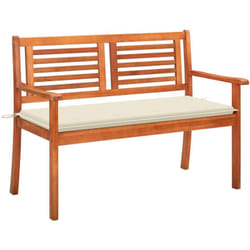 Panchina da Giardino 2 Posti e Cuscino 120cm Massello Eucalipto Vidaxl 544490