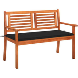 Panchina da Giardino 2 Posti e Cuscino 120cm Massello Eucalipto Vidaxl 689855