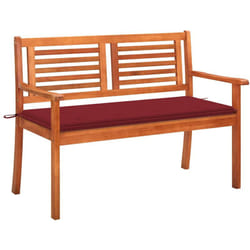 Panchina da Giardino 2Posti e Cuscino 120cm Massello Eucalipto Vidaxl 625180