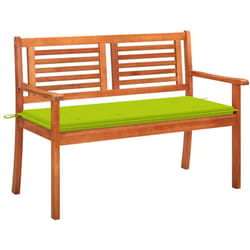 Panchina da Giardino 2 Posti e Cuscino 120cm Massello Eucalipto Vidaxl 32072