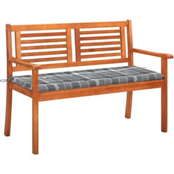 Panchina da Giardino 2 Posti e Cuscino 120cm Massello Eucalipto Vidaxl 29943