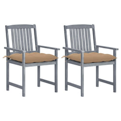 VidaXL 3061258 sedia da esterno Terrazzo Seduta imbottita Legno di acacia Grigio