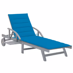 VidaXL 3061333, Salone, Seduta imbottita, Legno di acacia, Blu, Grigio, Poliestere, 2000 mm