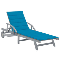 VidaXL 3061333 sedia da esterno Salone Seduta imbottita Legno di acacia Blu, Grigio