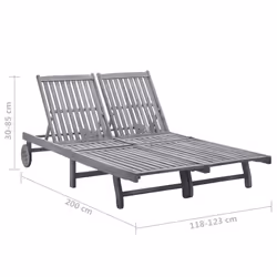 VidaXL 3061368 sedia da esterno Salone Seduta imbottita Legno di acacia Grigio, Rosso - Vista aggiuntiva 6