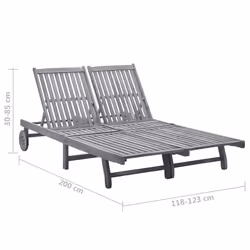 VidaXL 3061390 sedia da esterno Salone Seduta imbottita Legno di acacia Grigio - Vista aggiuntiva 6