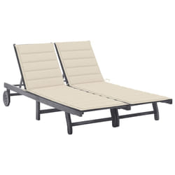 VidaXL 3061391 sedia da esterno Salone Seduta imbottita Legno di acacia Crema, Grigio