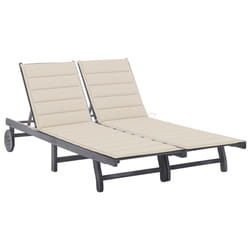 VidaXL 3061392 sedia da esterno Salone Seduta imbottita Legno di acacia Beige, Grigio