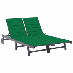 VidaXL 3061394, Salone, Seduta imbottita, Legno di acacia, Verde, Grigio, Poliestere, 2000 mm