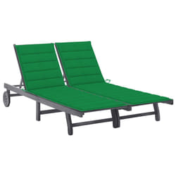 VidaXL 3061394 sedia da esterno Salone Seduta imbottita Legno di acacia Verde, Grigio
