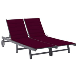 VidaXL 3061398 sedia da esterno Salone Seduta imbottita Legno di acacia Grigio, Rosso