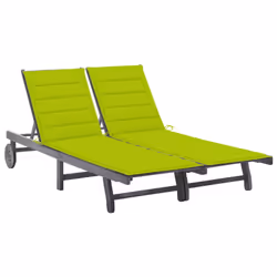 VidaXL 3061400, Salone, Seduta imbottita, Legno di acacia, Verde, Grigio, Poliestere, 2000 mm